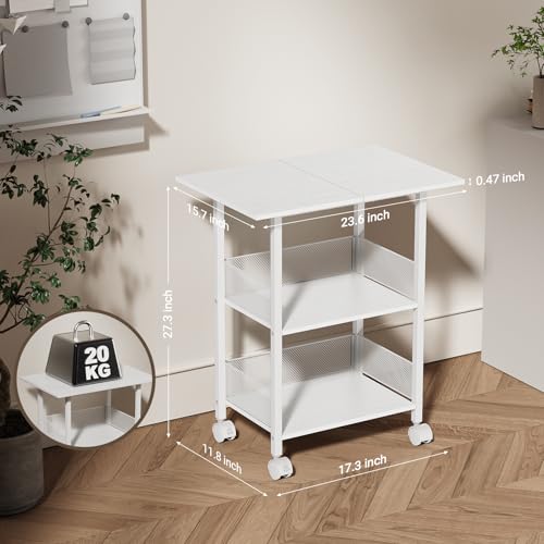 Printer Stand, 3-Tier Industrial Large Printer Table with Shelf - Image 4