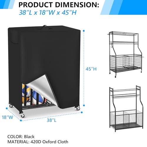 Basketball Rack Cover Garage Sports Equipment Organizer - Image 3