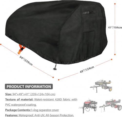 15-45 Ton Log Splitter Cover, Waterproof Oxford Fabric Outdoor - Image 4
