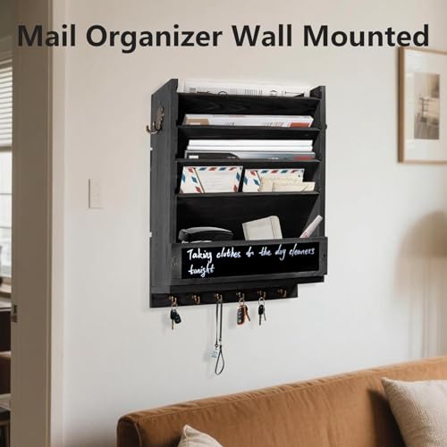 Wall Mail Organizer, Rustic Key and Mail File Holder - Image 6