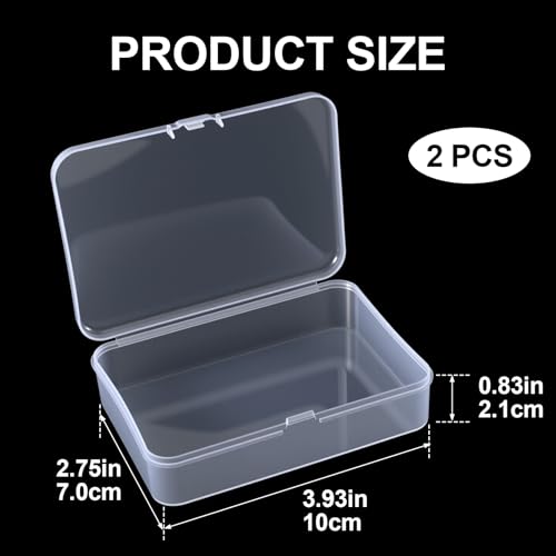 PAGOW 2pcs Clear Plastic Case for Crafts, Small Plastic Boxes - Image 3