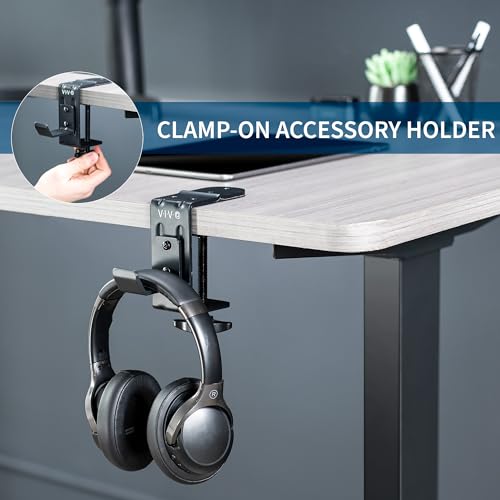 VIVO Black Clamp-on Hook for Desktop and Desk Leg Mounting - Image 6