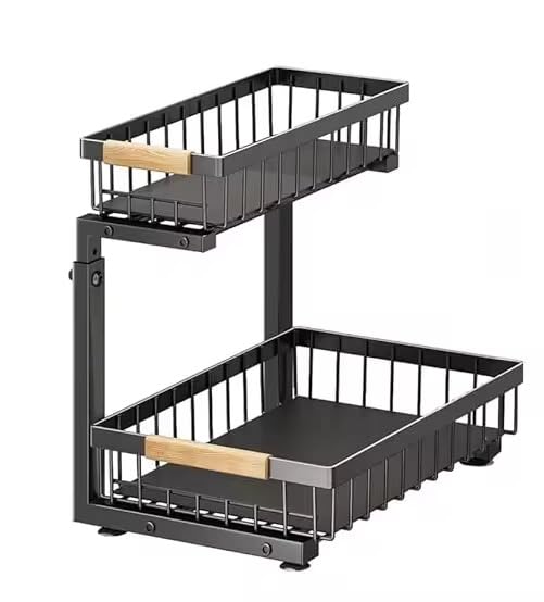 Lumela Under Sink Organizer, 2-Tier Slide-Out Cabinet Organizer - Image 1