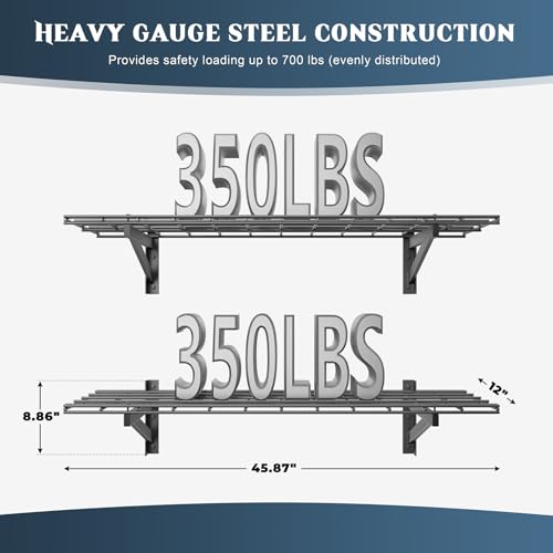 Jusgym 2 Pack Wall Mounted Garage Shelving, 1x4ft - Image 3