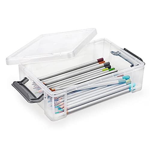BTSKY 4 Pack Extra Large Plastic Pencil Box Stackable - Image 5