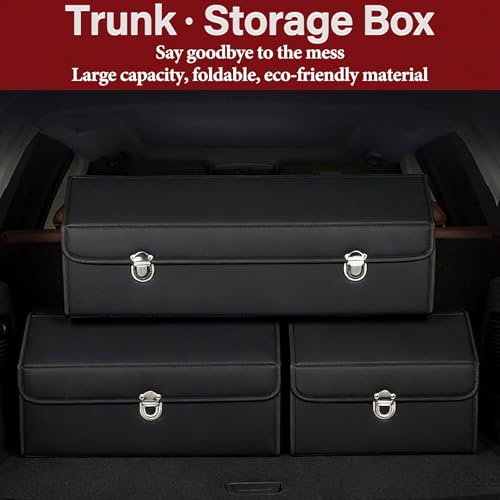 Car Trunk Organizer with Lid, Foldable PU Leather Cargo - Image 8