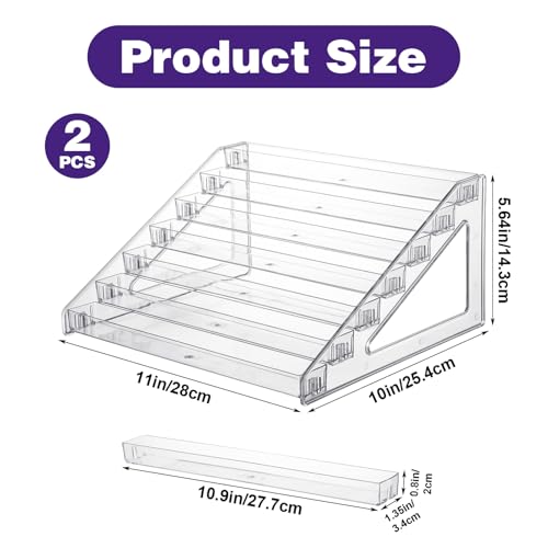 2 Pack 7-Tier Acrylic Card Display Stand, Clear Plastic Organizer - Image 3