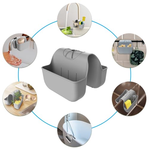 Sponge Holder for Kitchen Sink, Silicone Sink Saddle Caddy - Image 6