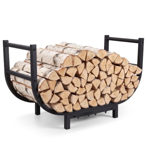 24-Inch Firewood Rack, 500 lb Heavy-Duty Steel Log Holder - Image 2
