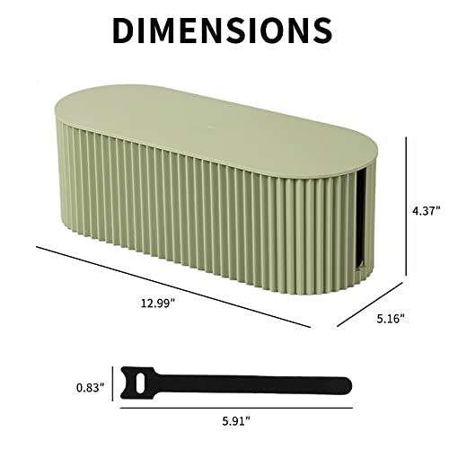 FABROK Cable Management Box, Cord Organizer Box, Small, Green - Image 3