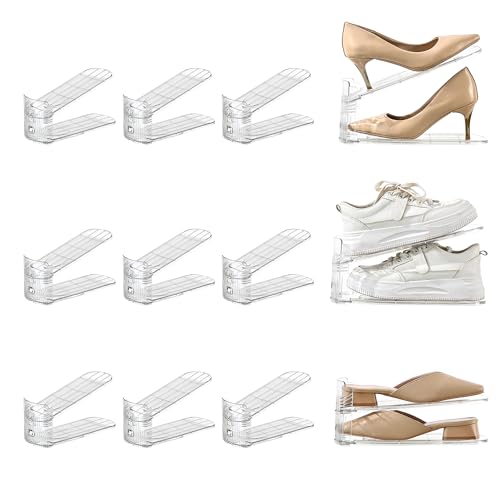 12 Pack Shoe Slots Organizer Adjustable Level Shoe Stacker Holder - Image 2