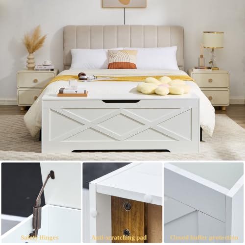 55.1" Storage Bench Extra Large,Blanket chest with 2 - Image 7