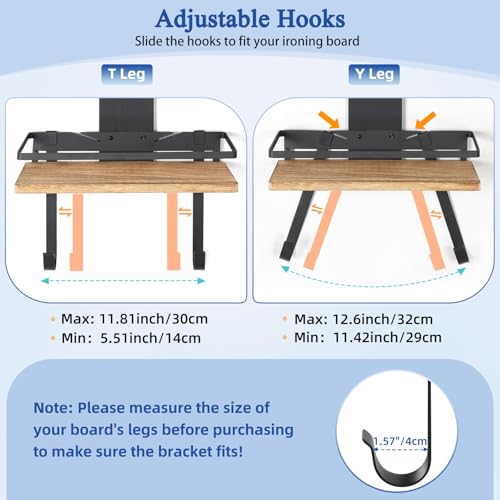 Ironing Board Hanger Wall Mount, 2-Layer Laundry Room Organizer - Image 5