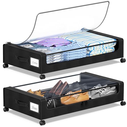 Under Bed Storage with Wheels, 2-Pack Under the Bed - Image 2