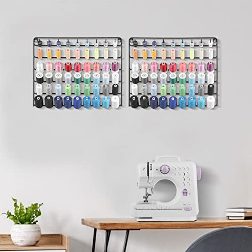 YBING Thread Holder Wall, 2 Pack 54 Spools Thread Rack, Black - Image 3
