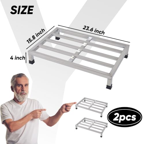 2 Packs Dunnage Rack 23.6x15.8x4inch Stainless Steel Dunnage - Image 3