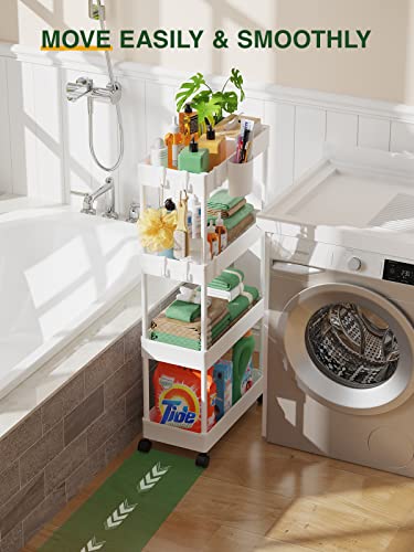 LEHOM Slim Rolling Storage Cart - 4 Tiers Bathroom Organizer - Image 7