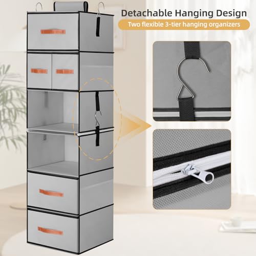 Hanging Closet Organizer 6-Shelf, Upgrade Closet Organizers - Image 7