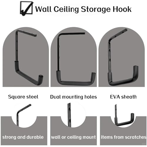 6pcs Overhead Garage Storage Rack, tility Ladder Hangers - Image 4