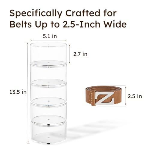 FEMELI Acrylic Belt Storage Organizers For Closet 5-Layer Clear - Image 4