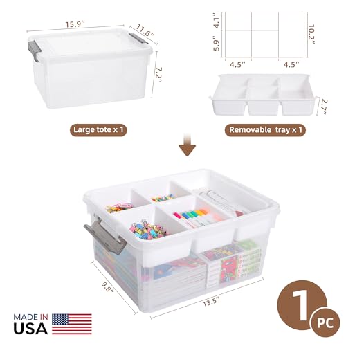 Citylife 17QT Clear Craft Organizers and Storage Box - Image 4