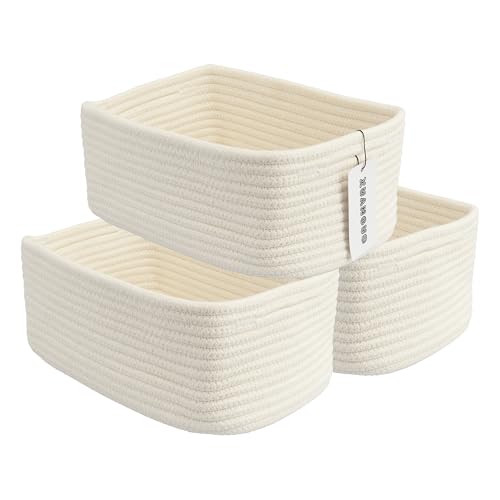 XUANGUO Small Woven Storage Baskets for Shelves, 12" x 8" x 5" - Image 2