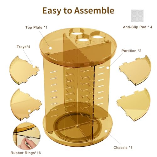 Jiavarry Rotating Makeup Organizer, Clear Gold, 8 Ad | All Products - Image 8