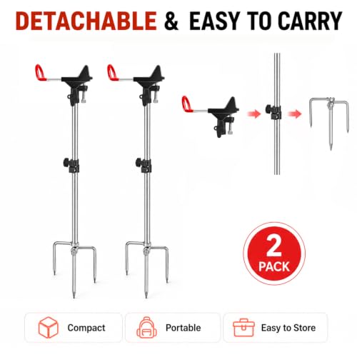 Fishing Rod Holder for Ground 2 Pack,Height - Image 4
