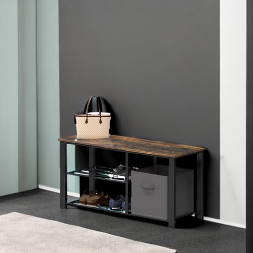 Simple Houseware Wooden Top Shoe Rack Bench with Bin | All Products - Image 7