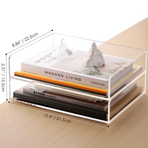 SANRUI Acrylic Desk Organizer Stackable Paper Tray, | All Products - Image 3