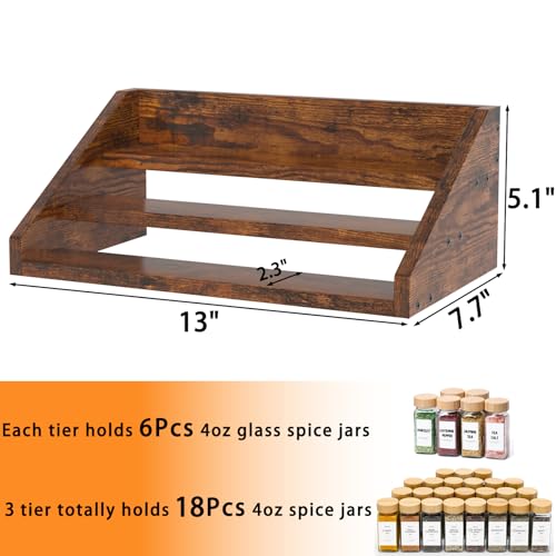 Spice Rack Organizer for Cabinet, Robust Wooden Display - Image 8
