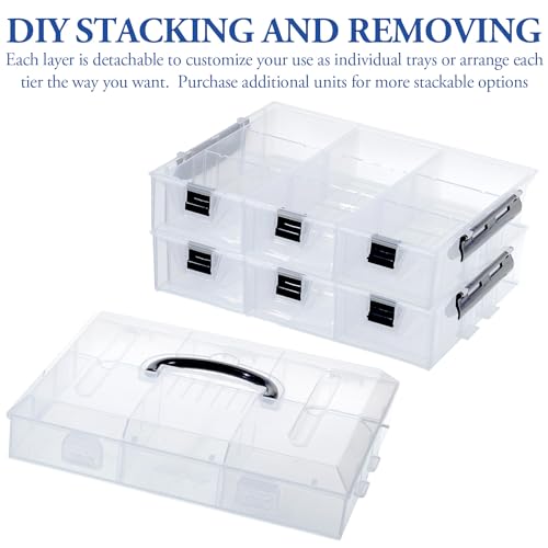 MyGift 11 Inch Clear Plastic Storage Box Container, Arts - Image 4