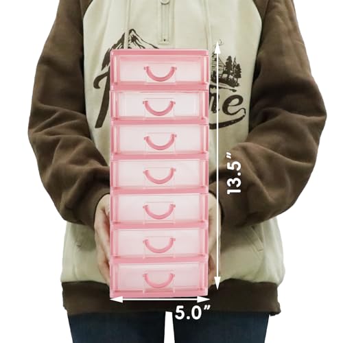 Rempry Mini Plastic Organizer with 7 Clear Drawers - Image 5
