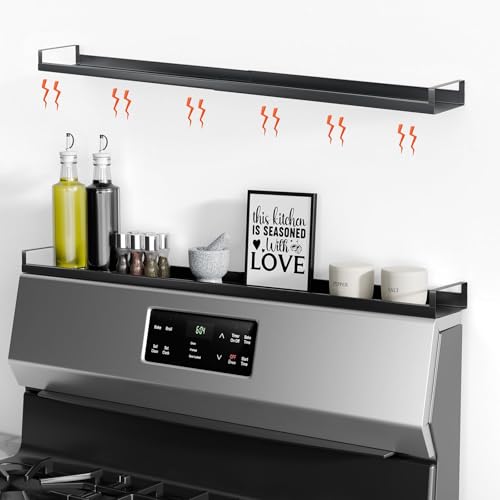 30" Adjustable Magnetic Stove Top Shelf, Matte Black - Image 2
