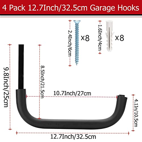 Large Garage Storage Hooks, 12.4 Inch Heavy Duty Garage - Image 4