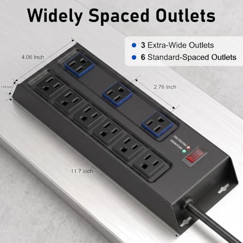 Metal Power Strip Surge Protector, 9 Outlets Heavy D | All Products - Image 5