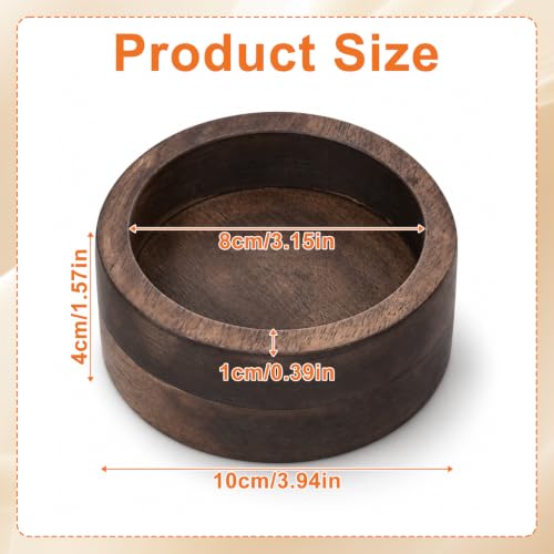 Ring Holder for Men Walnut Wood Ring Tray Round Wooden Jewelry - Image 3