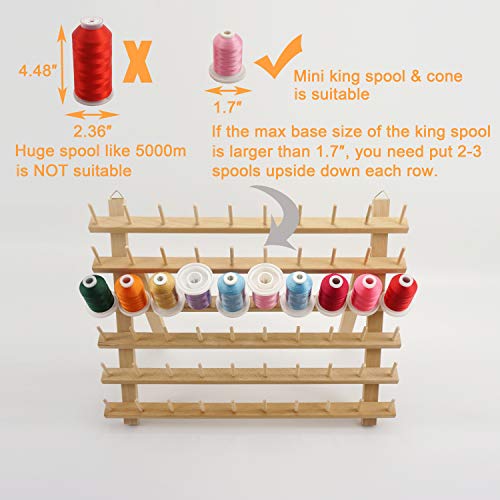 New brothread 4X60 Spools Wooden Thread Rack - Image 5