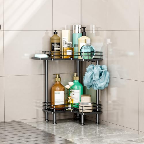HapiRm Corner Shower Caddy Standing - 2 Tier Shower Organizer - Image 2