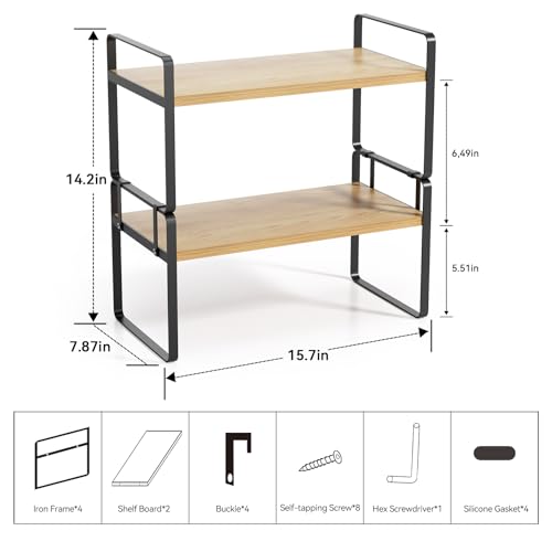 YGYQZ Desk Shelf Organizer, 2-Tier Desktop Bookshelf | All Products - Image 4