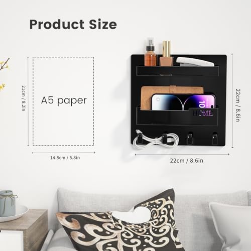 Bedside Wall Organizer, Wall Mount Self Stick On - Image 4