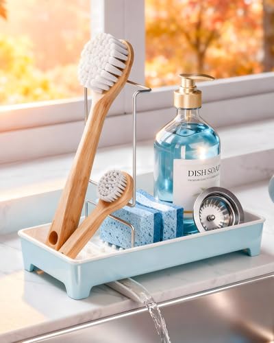 Minimalist Sink Caddy, Rustproof Sponge Holder for Kitchen Sink - Image 2