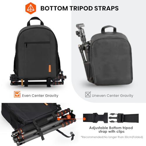 TARION Small Camera Backpack for Photographers Compact 12L Black - Image 5
