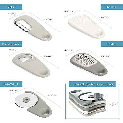 PortoFino Kitchen Gadgets Set 5 Pieces, Includes Pizza Cutter - Image 6