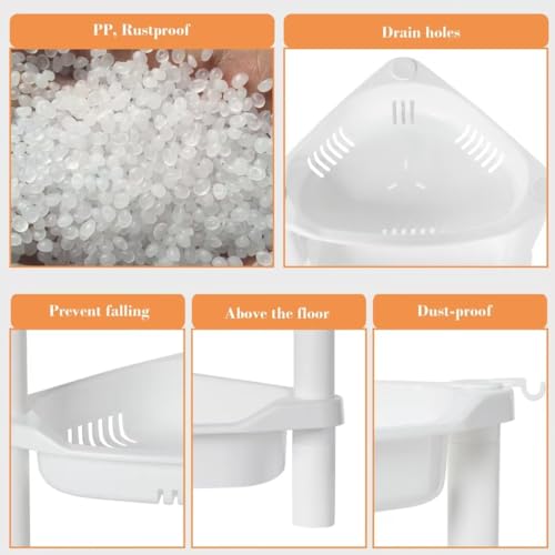 ELYKEN Corner Shower Caddy Standing, 4 Tier Plastic | All Products - Image 5