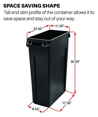 Rubbermaid Commercial Products Slim Jim Can, Black - Image 7