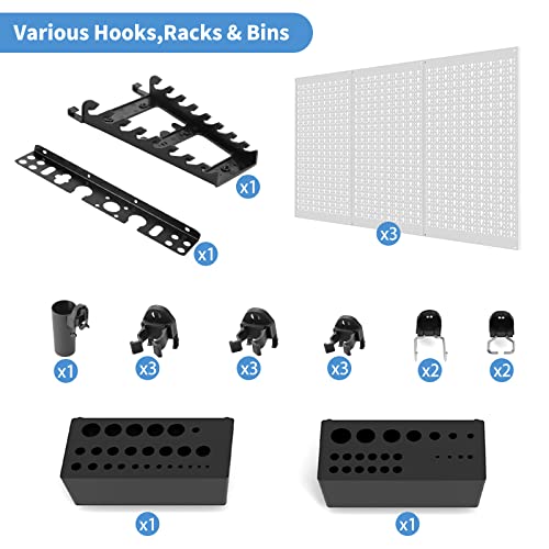 Peboard Storage Organizer, 48x36 inch Pegboard Wall Organizer - Image 6