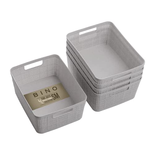 BINO | Woven Plastic Basket | Small (Natural Grey), | All Products - Image 2