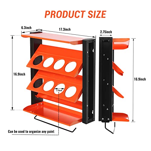 Spray Can Holder, Wall Mount Paint Bottle Organizer 8 Holes & 2 - Image 6