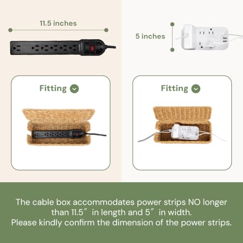 Cable Management Box, Handmade Rattan Cord Organizer | All Products - Image 5